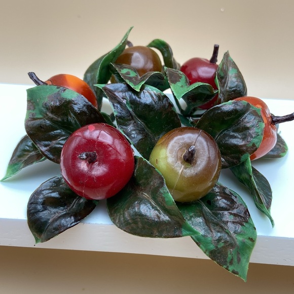 Vintage Christmas Candle Ring Faux Fruit - Made in Italy. READ - Picture 6 of 8